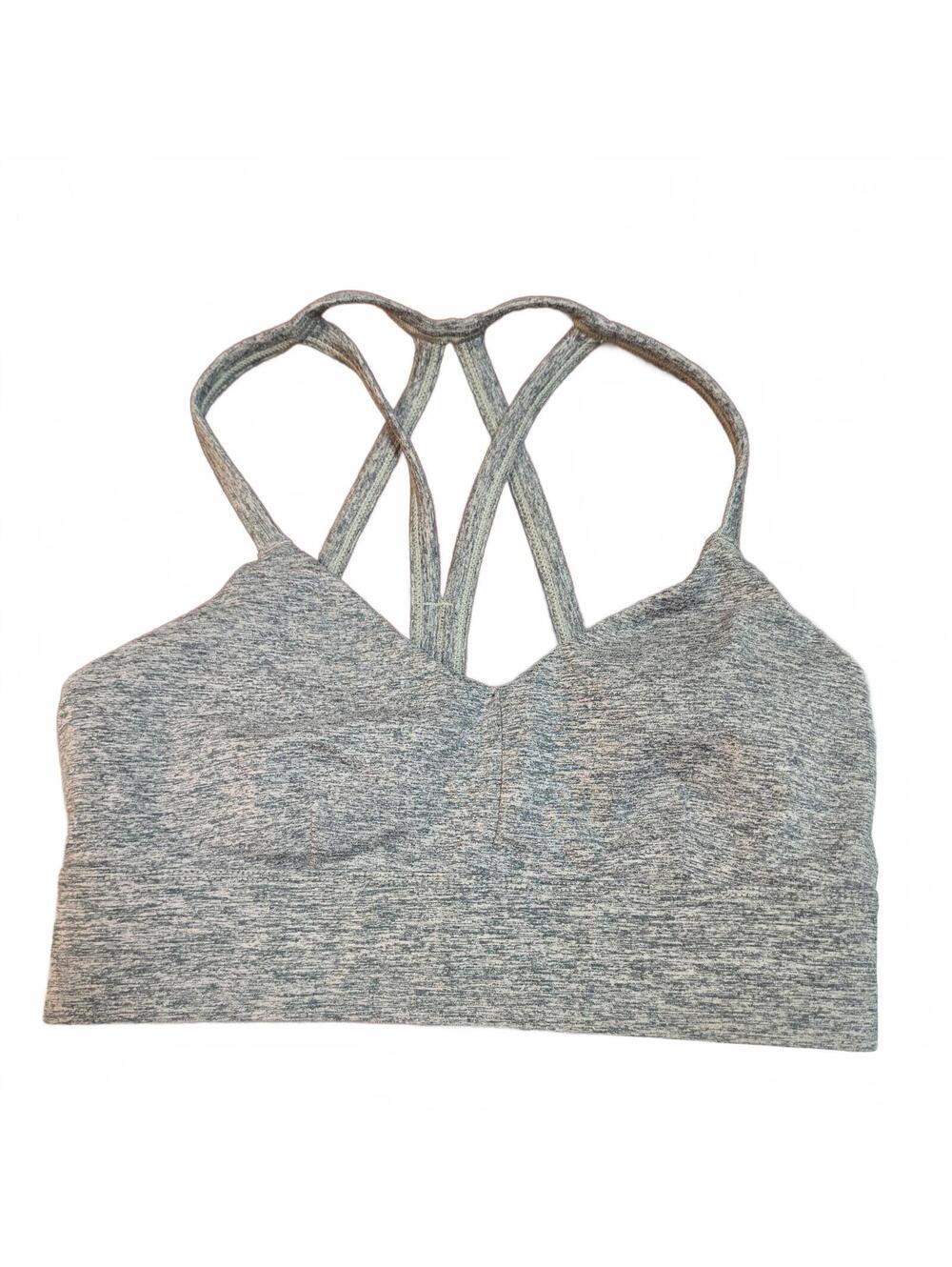 JoyLab Sports Bra Womens Small Gray Excellent Strappy Back Heathered Workout
